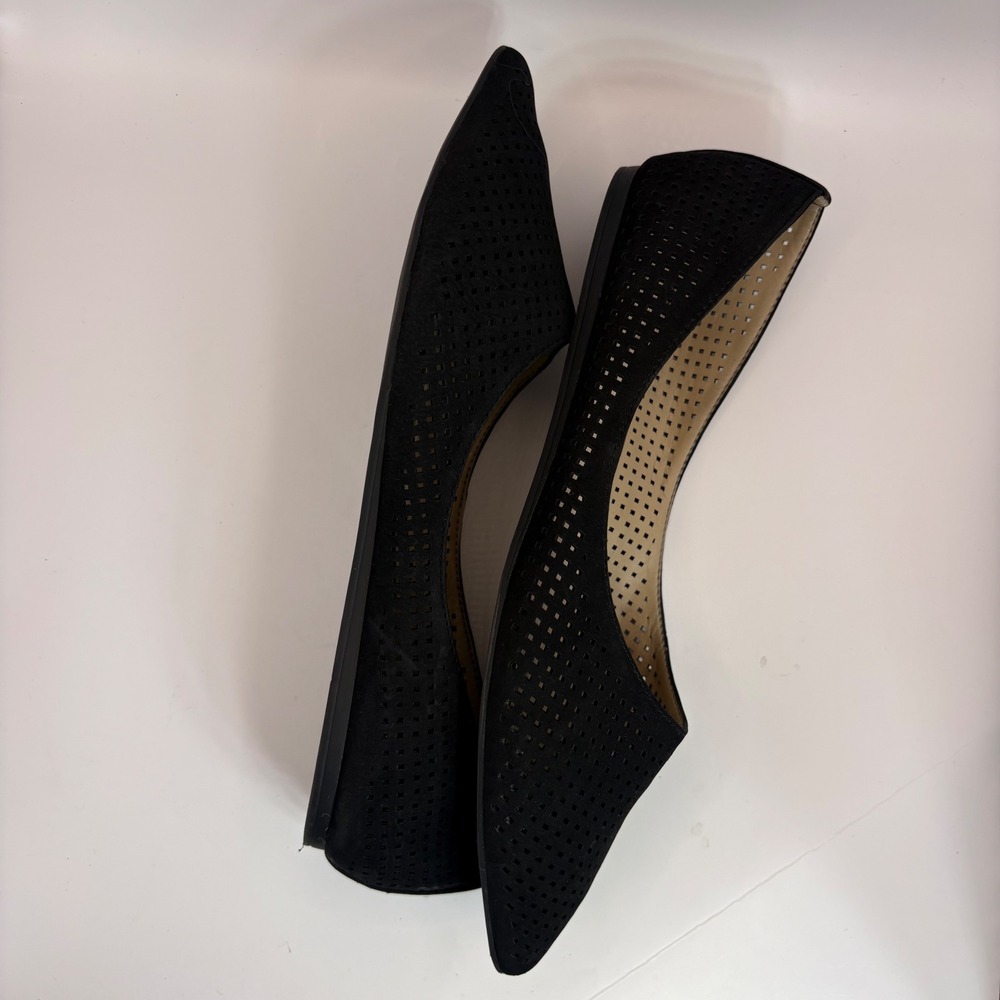Franco Sarto Hazeline2 Black Perforated Pointed Toe Flats Womens‎ 8.5M - Picture 7 of 8